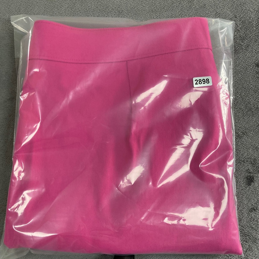 Rafaella Womens Pink Stretch Chino Shorts Silver Button Detail Size 10 - Picture 7 of 7